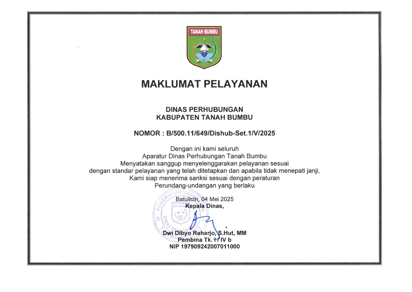 MAKLUMAT PELAYANAN